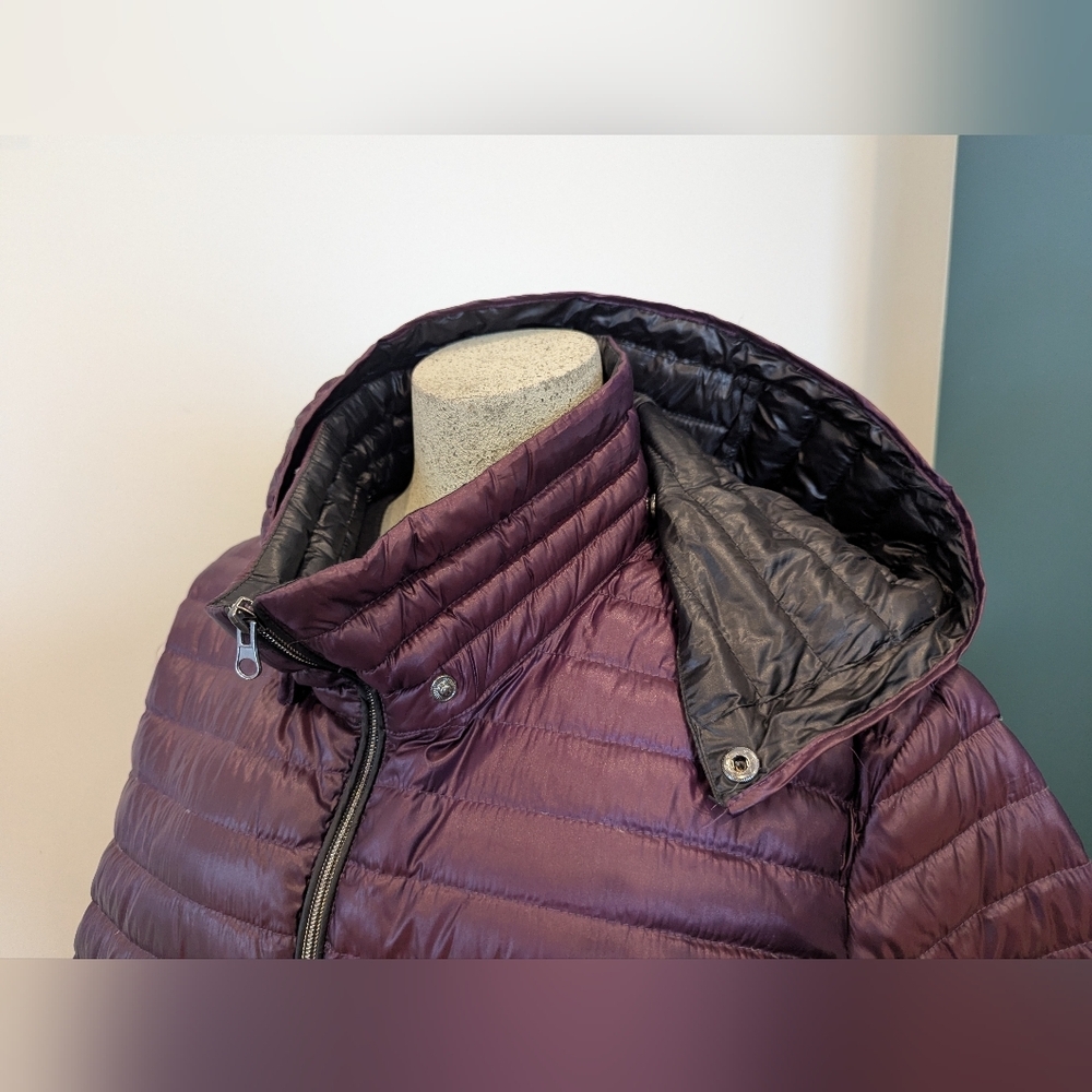 Nuage Sport lightweight, down-filled Purple & Black puffer jacket Plus Size 2x - Picture 7 of 12